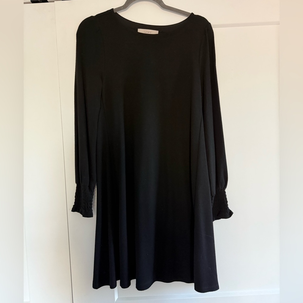 LOFT Black Long Sleeve Dress